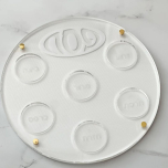 Glass Matzah Tray With Silver Floral Design