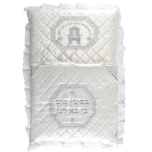 Brit Milah Pillow with Embroidered Brit Chair and Hebrew Text