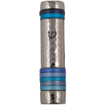 Hammered Mezuzah Case with Blue Rings