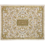 Floral Embroidered Challah Cover, Silver & Gold