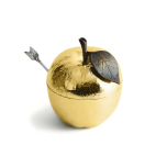 Shop Michael Aram Apple Honey Pot with Spoon, Gold