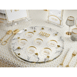 Floral Design Glass Seder Set, Sterling Silver Plated