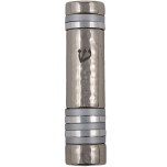 Hammered Mezuzah Case with Silver Rings