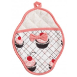 Marigold Houseware & Gifts Jessie Steele Cherry Cupcakes Scalloped Pot Mitt w. Bow