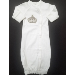 
Brit Milah Gown with Crown | Blanket | Cap, Set of 3
