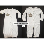 Brit Milah Button Down Gown with Crown 