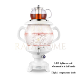 RAYA Glass Samovar & Tea Maker, White