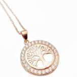 Tree of life in rose gold pendant