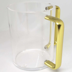 Acrylic Washing Cup-Gold Handles