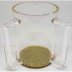 Acrylic Washing Cup-Gold Glitter
