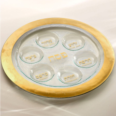 Annieglass Gold Passover Seder Plate