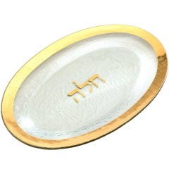 AnnieGlass Challah Platter, Gold