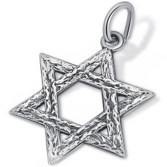 Antique Design Sterling Silver Star of David Pendant