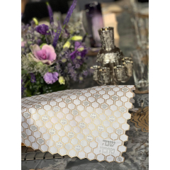 Bee Challah Cover, White