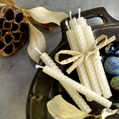 Chanukah Candles, Natural Color Honeycomb Beeswax ,45 count