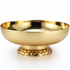 Helios Gold Tone Metal Bowl w/ Footrim 11" D