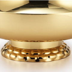 Helios Gold Tone Metal Bowl w/ Footrim 11" D