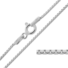 Box Link Chain, Sterling Silver