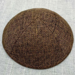 Brown Burlap Kippahs
