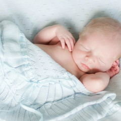 Baby Blue Knit Baby Receiving Blanket