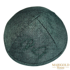 Hunter Green Burlap Kippah