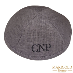 Dark Grey Linen Kippahs