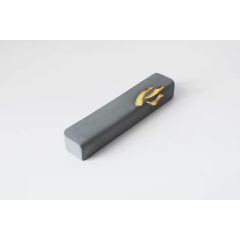 Contemporary Mezuzah Case, XLarge, Grey with Gold Shin