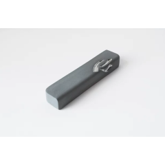 Contemporary Mezuzah Case, XLarge, Grey with Silver Shin