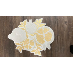Gold and Silver Pomegranate Shana Tova Challah Cover