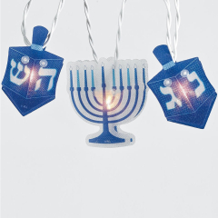 Chanukah Hologram Light Set, Blue/White