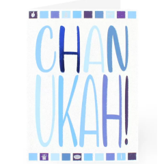 Chanukah Pack of 5 Cards-Blue