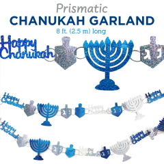 Chanukah Prismatic Blue & Silver Garland