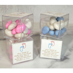 Personalized Clear Candy Box Filled with Jordan Almonds (OU) 