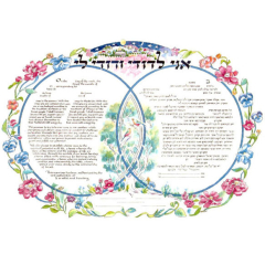 Blue Wedding Rings Ketubah