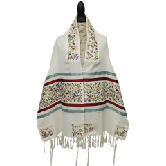 Embroidered Tallit of the Matriarchs, Multi Color