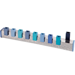 Hammered Squares Hannukah Menorah, Blue