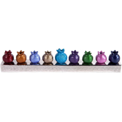 Pomegranate Hanukah Menorah, Multi Color