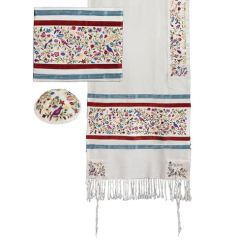 Embroidered Tallit of the Matriarchs, Multi Color