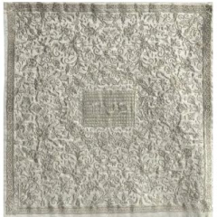 Floral Embroidered Silk Matzah Cover