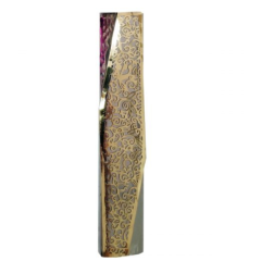 Pomegranate Laser Design Mezuzah Case, Gold