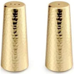 Gold Tone Salt N Pepper Shaker Set