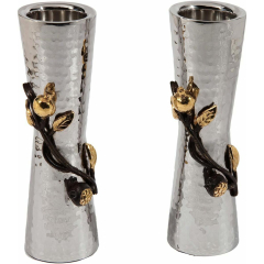Hammered Candlesticks with Pomegranates