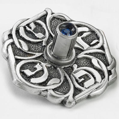 Hexagonal Dreidel with Blue Stone