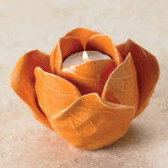 Rosebud T-Light Holders- Orange