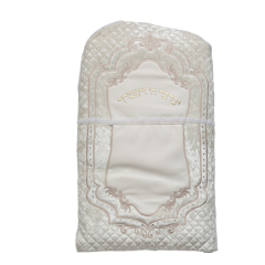 Leatherette Velvet Brit Millah Pillow with Bold Embroidery & Rhinestones