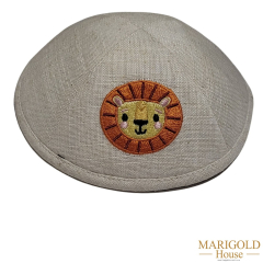 Light Beige Linen with Lion Kippah