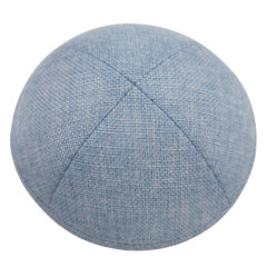 Light Blue Burlap Kippah