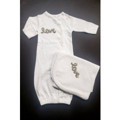 LOVE Brit Milah Gown and Blanket Set