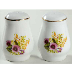 Lynns Spring Pansies Salt and Pepper Shaker Set (2)