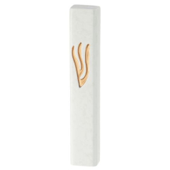 Marble Design Mezuzah with Gold Shin